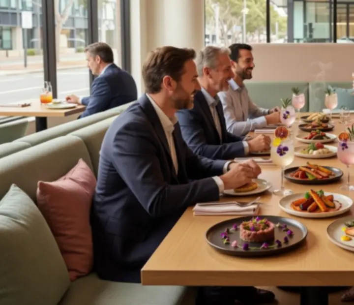 Private corporate dinner in a contemporary restaurant setting